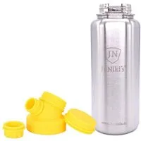 JN JuNiki's JN JuNiki's JuNiki`s isolierte Edelstahl Trinkflasche 1 Liter mit Double Neck Deckel, Gelb, – Produktbild 1 von 1
