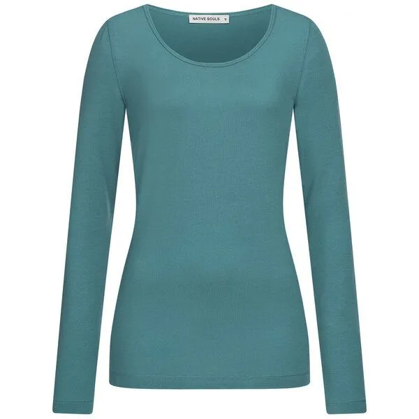 NATIVE SOULS NATIVE SOULS Lyocell Longsleeve Damen, Dark petrol, – Produktbild 1 von 1