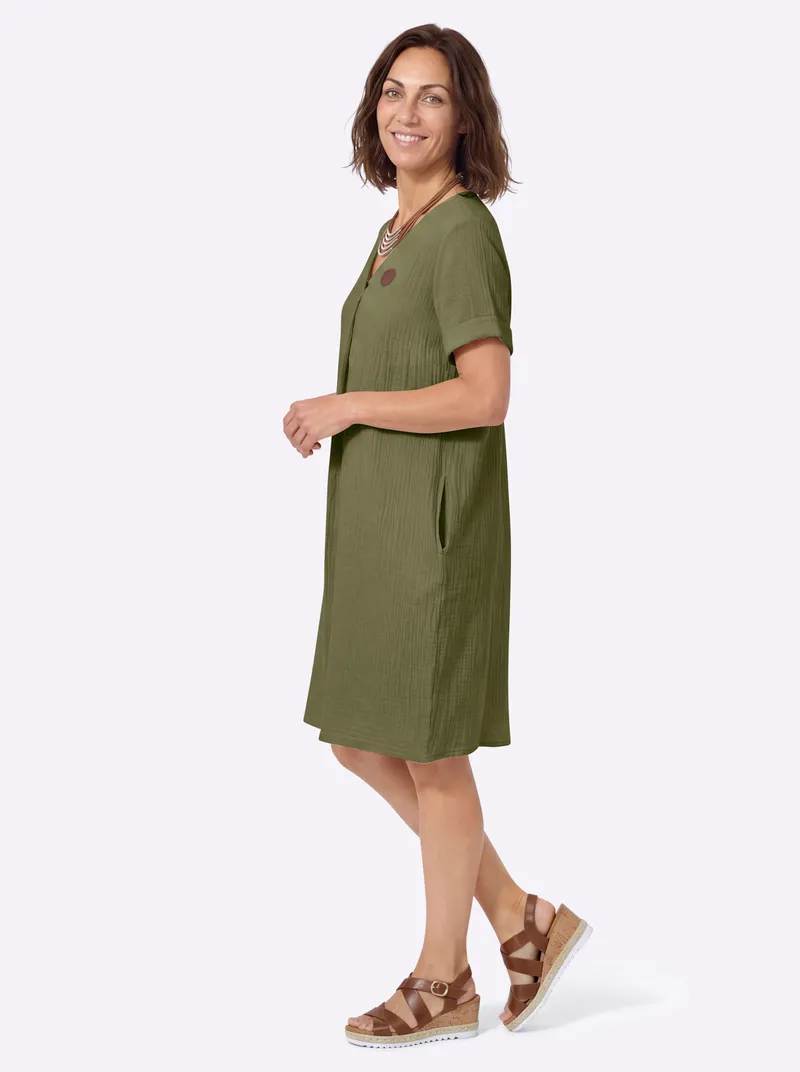 Witt Webkleid oliv, Oliv, – Produktbild 2 von 2
