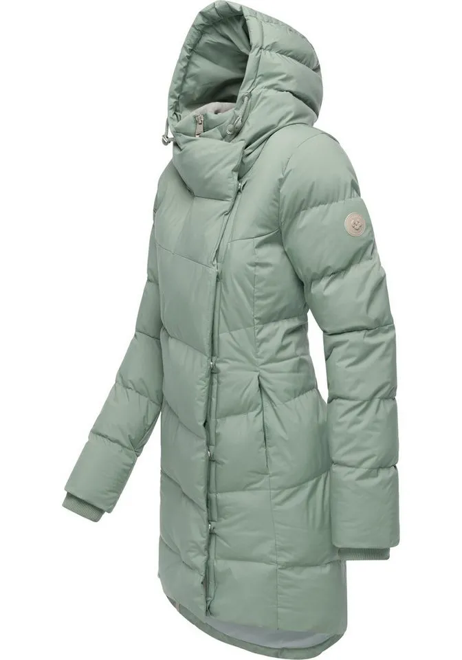 ragwear ragwear Wintermantel Pavla Soft YOUMODO Wasserdichter Steppmantel mit Fleecekragen, Grau|grün, – Produktbild 3 von 3