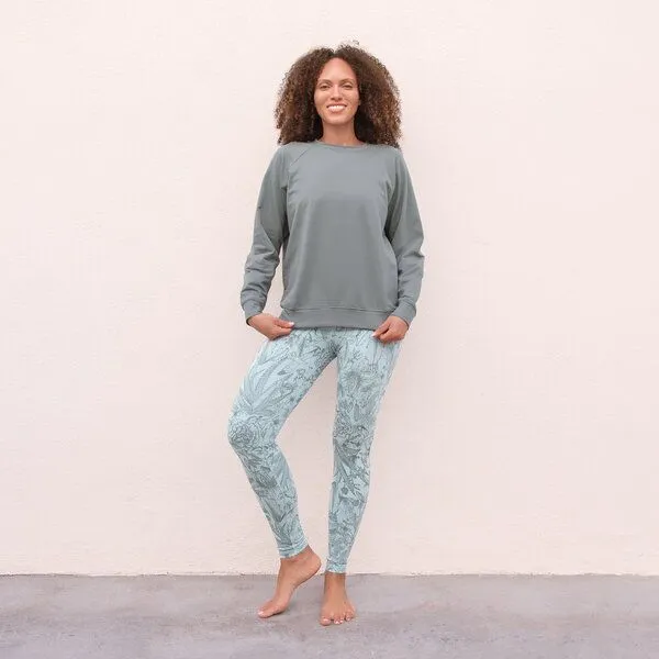 Jaya Jaya GIZA - Damen - Superweicher und bequemer Sweater mit Rundhalsausschnitt für entspannte Momente aus French Terry, Agave/grün, – Produktbild 3 von 3