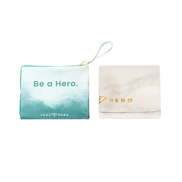 Yoga Hero Yoga Hero Reise Yogamatte 1mm, White marble gold (grau), – Produktbild 2 von 4