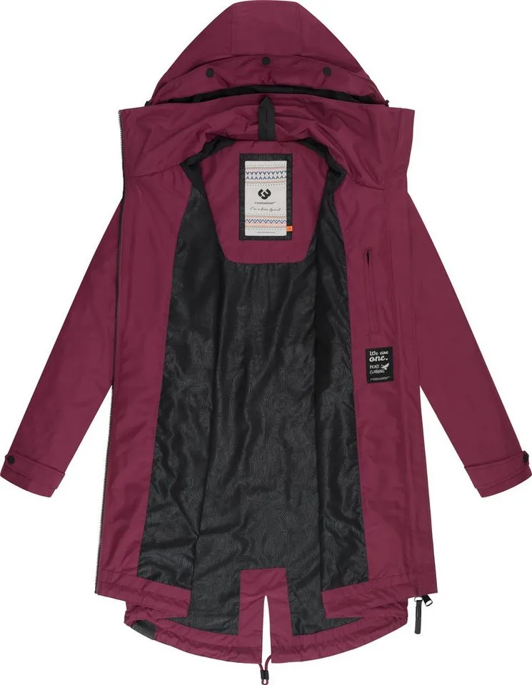ragwear ragwear Jerseymantel Frodik Wasserdichter oversized Damen Parka für die Übergangszeit, Rot, – Produktbild 1 von 4