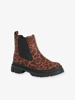 Vertbaudet Vertbaudet Chelsea-Boots mit Reißverschluss Leoprint Mädchen – Produktbild 1 von 1