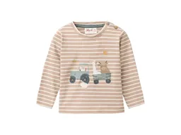 People Wear Organic People Wear Organic Langarm-Shirt taupe geringelt 86/92 – Produktbild 1 von 1