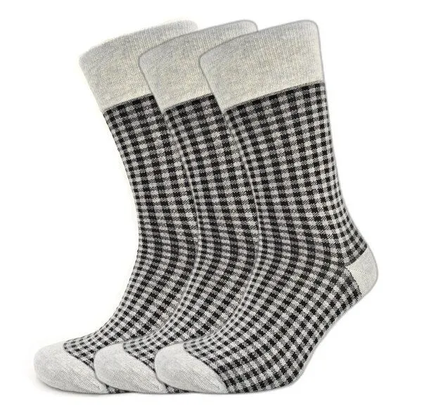 BLS Organic BLS Organic 3er Pack GOTS zertifiziert 98 % Bio-Baumwolle Quadrat Design Socken, Grau, – Produktbild 1 von 1