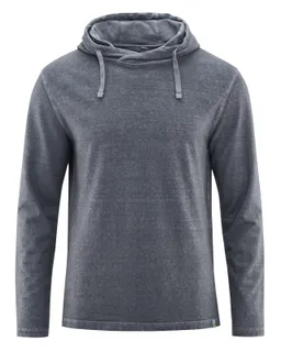 HempAge Hempage Herren vegan Kapuzen-T-Shirt In Schiefergrau – Produktbild 1 von 1