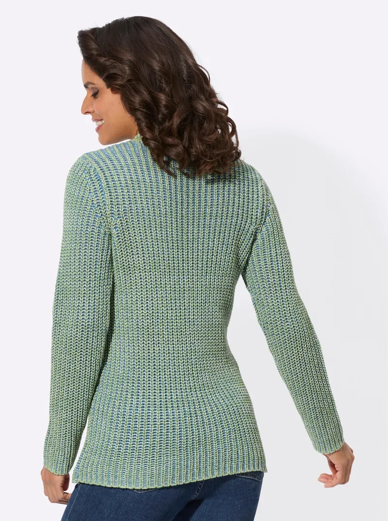 Witt Stehkragenpullover eucalyptus-mittelblau, Eucalyptus-mittelblau, – Produktbild 1 von 2
