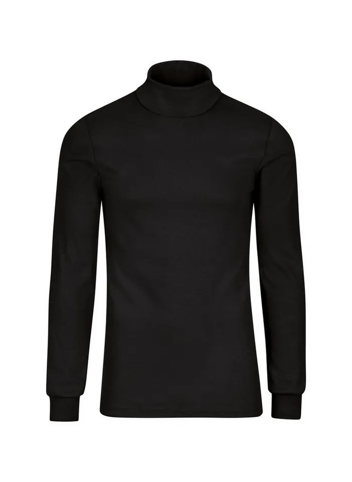 Trigema Rollkragenshirt TRIGEMA Langarm Ski- und Sport-Rollkragenpullover (1-tlg), Schwarz, – Produktbild 1 von 2
