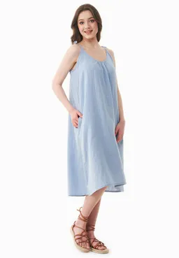 ORGANICATION ORGANICATION Damen vegan Kleid Musselin Eisblau – Produktbild 1 von 1