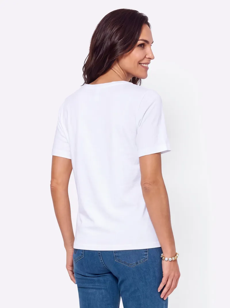 Witt Kurzarmshirt weiß-jeansblau-bedruckt, Weiß-jeansblau-bedruckt, – Produktbild 2 von 2