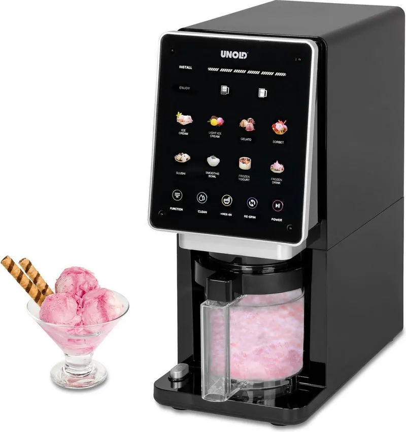Unold Unold Eismaschine Cream-Dream, 8 vielseitige Programme, 800 W, Inkl. 3 x 500 ml Behälter, Schwarz, – Produktbild 2 von 6