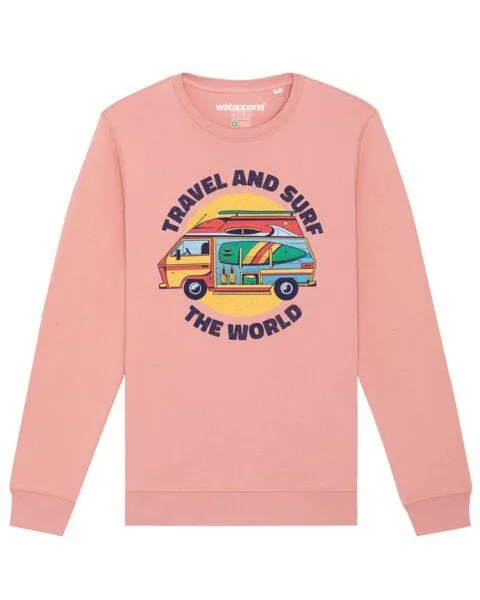 watapparel watapparel Sweatshirt Unisex Travel and surf, Canyon pink, – Produktbild 1 von 4