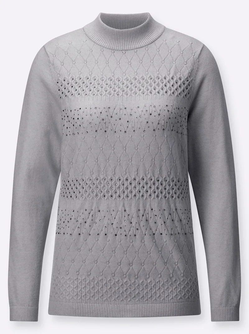 Witt Stehkragenpullover steingrau, Steingrau, – Produktbild 1 von 2
