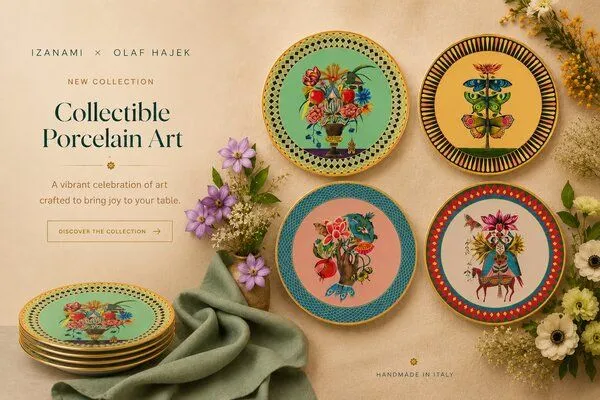 Izanami Tableware Izanami Tableware Jetzt vorbestellen Frame to Fork – Izanami x Olaf Hajek | Porzellanteller, 4-teilig – Produktbild 2 von 3
