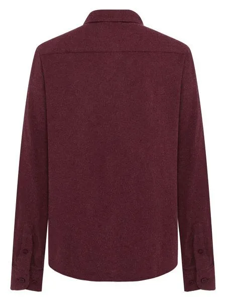 KnowledgeCotton Apparel KnowledgeCotton Apparel Flanell-Hemd Dune Regular, Burgundy, – Produktbild 2 von 3