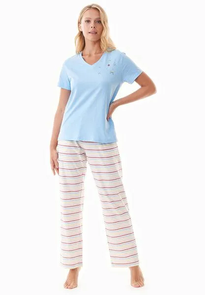 ORGANICATION ORGANICATION TRINNITY | Pyjama-Set aus Bio-Baumwolle, Light blue, – Produktbild 2 von 4