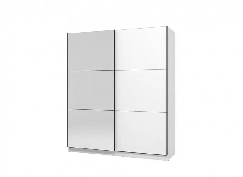 OTTO home Schwebetürenschrank Sierra Kleiderschrank mit Spiegel Garderobe Topseller inklusive Inneneinteilung & Kleiderstange, FSC®-Zertifiziert, Weiß, – Produktbild 3 von 8