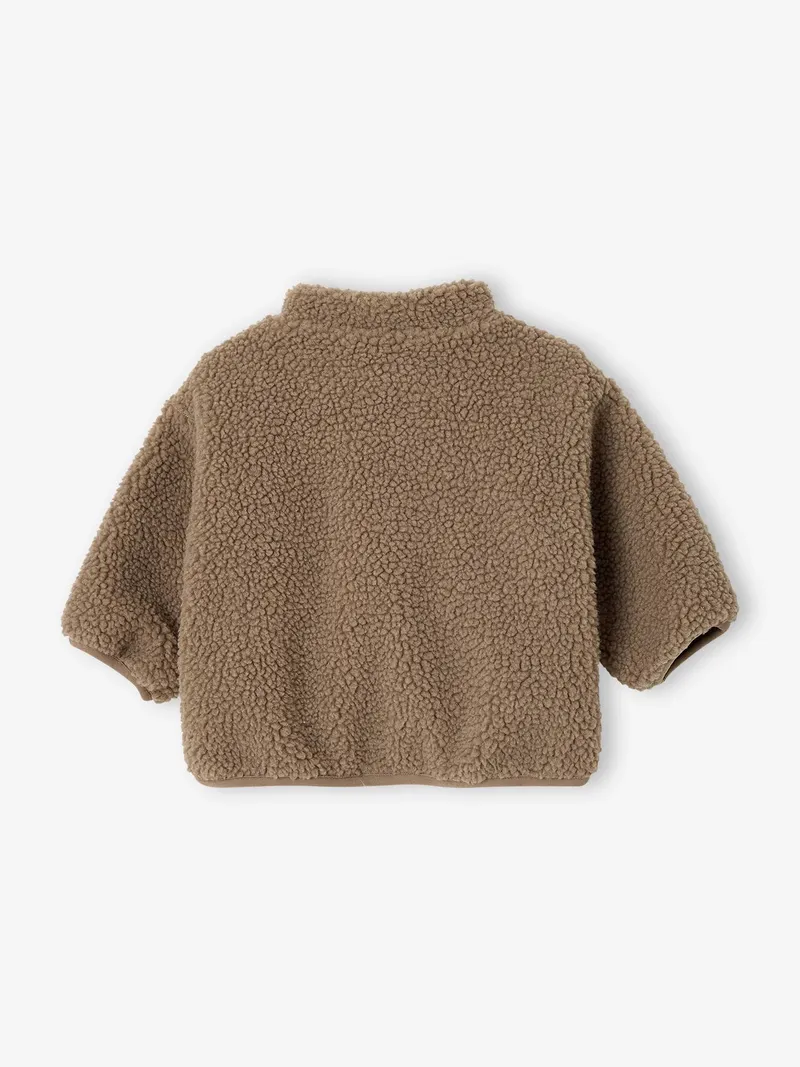 Vertbaudet Baby Teddyfleece-Jacke mit Reißverschluss, Taupe, – Produktbild 4 von 4