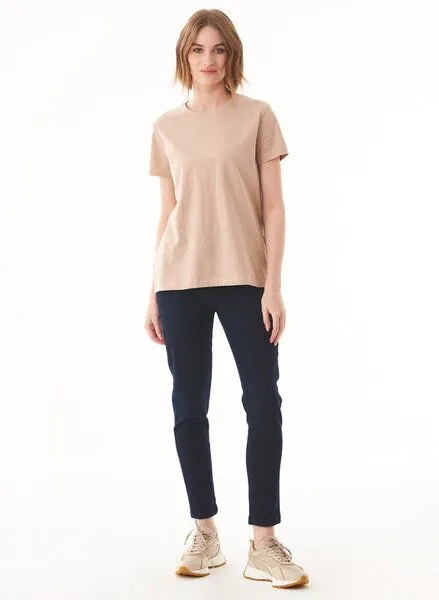 ORGANICATION ORGANICATION Damen Basic T-Shirt aus Bio-Baumwolle, Natur(beige), – Produktbild 2 von 4