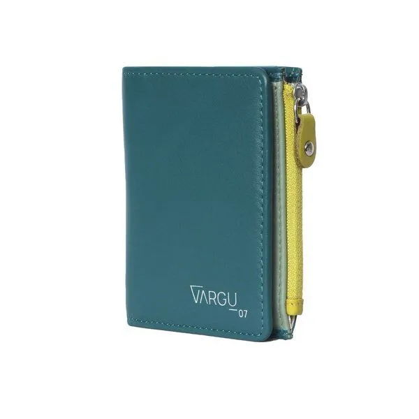 Vargu Vargu Echtleder Geldbörse SINE 1, Teal green - sage green, – Produktbild 2 von 3