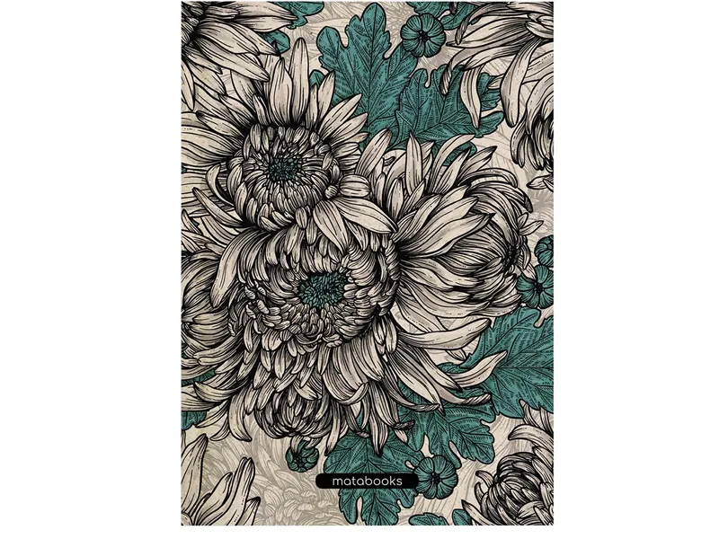 matabooks® matabooks® Nachhaltiges A5 Notizbuch/Tagebuch/Skizzenbuch aus Graspapier – Jana, Chrysanthemum, – Produktbild 1 von 4