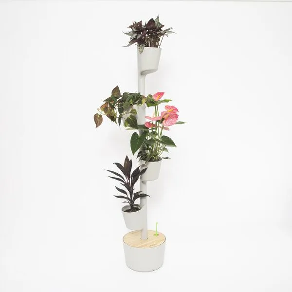 CitySens CitySens vertikaler Blumentopf mit automatischer Bewässerung 4 Blumentöpfe, Gris, – Produktbild 2 von 3