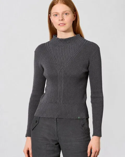 HempAge HempAge Femininer Pullover Hanf/Biobaumwolle, Anthrazit(schwarz), – Produktbild 3 von 4