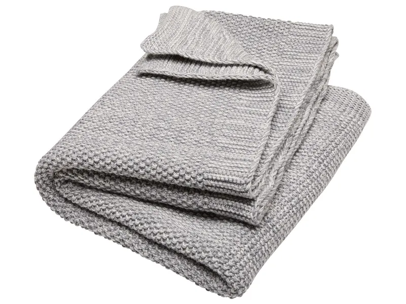 HANS NATUR HANS NATUR Babydecke Bio-Baumwolle Strick-Qualität Maße 80 x 95 cm, Grau, – Produktbild 1 von 2