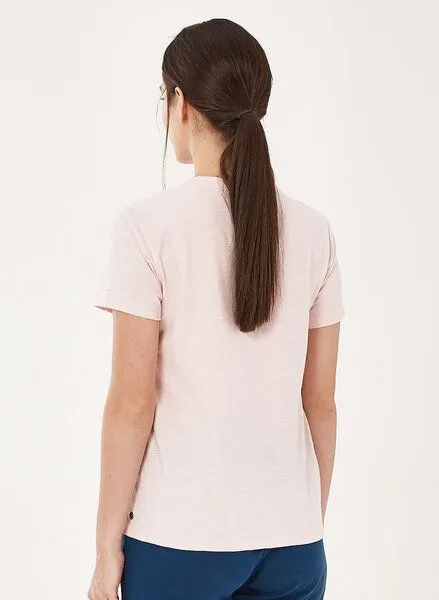 ORGANICATION ORGANICATION Basic T-Shirt aus Bio-Baumwolle mit V-Ausschnitt, Powder, – Produktbild 4 von 4