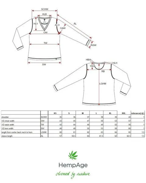 HempAge HempAge Langarmshirt Damen Hanf/Biobaumwolle, Black(schwarz), – Produktbild 3 von 3