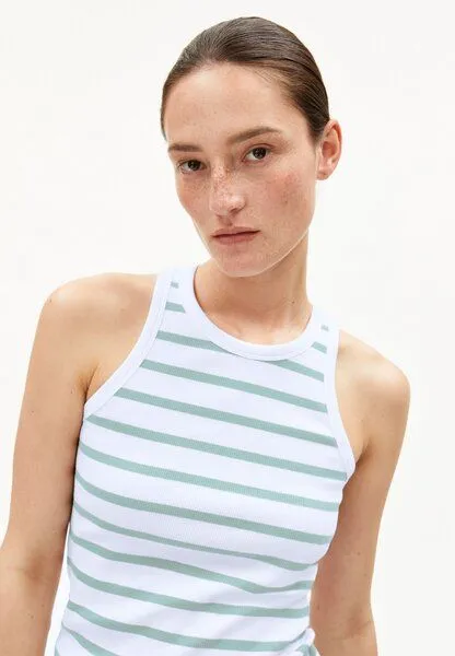 ARMEDANGELS ARMEDANGELS KANITAA STRIPES Damen Ripp-Top aus Bio-Baumwoll Mix, White-foam, – Produktbild 3 von 4