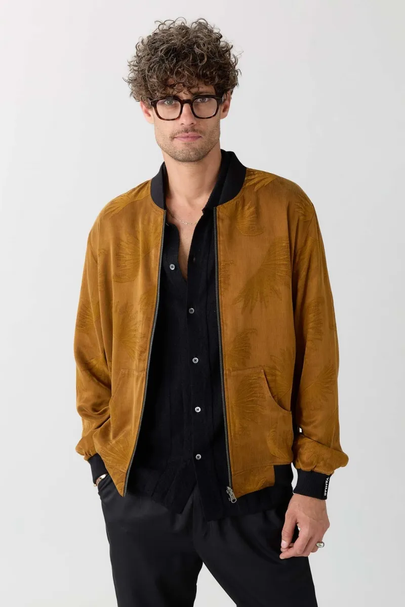 Yahmo Yahmo Herren vegan Jacke Bomber Reversible Laslo Sandelholz/Schwarz, Schwarz, – Produktbild 2 von 2