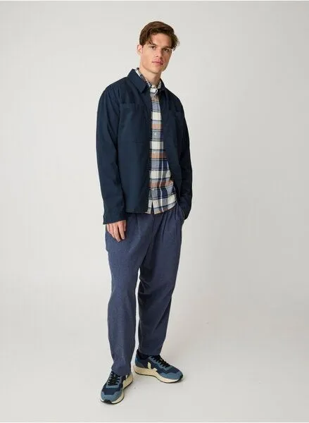 KnowledgeCotton Apparel KnowledgeCotton Apparel Kariertes Hemd CHECKERED SHIRT Flanell aus Bio-Baumwolle, Blau (navy), – Produktbild 4 von 4