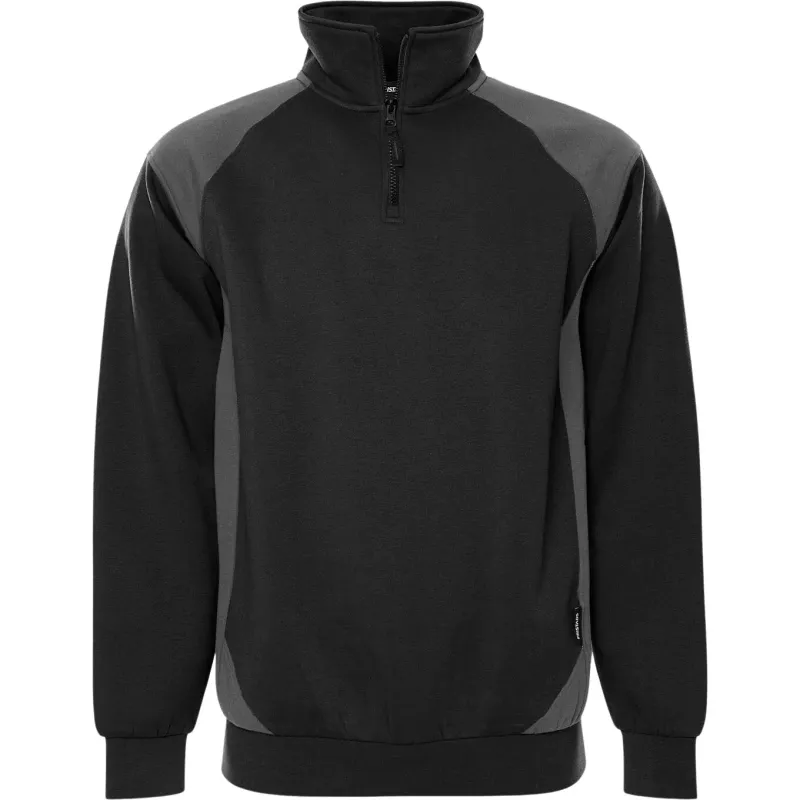 Fristads Kurzer Reißverschluss-Sweatshirt Fristads 7048 GSM, Noir, – Produktbild 1 von 2