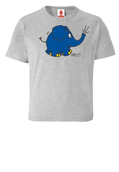LOGOSH!RT LOGOSH!RT - Die Sendung mit der Maus - Elefant - Törö - Bio T-Shirt Print, Grau-meliert, – Produktbild 2 von 4