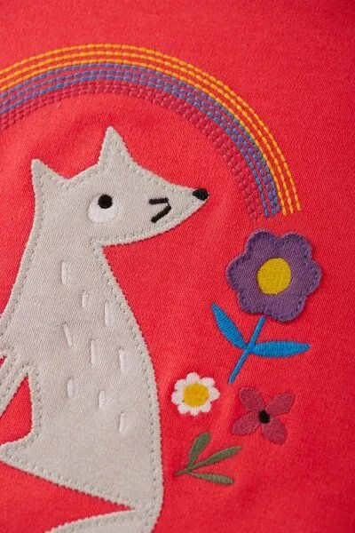 Frugi Frugi Langarm-Shirt Wolf und Regenbogen Adventure Applique Top – Produktbild 3 von 3