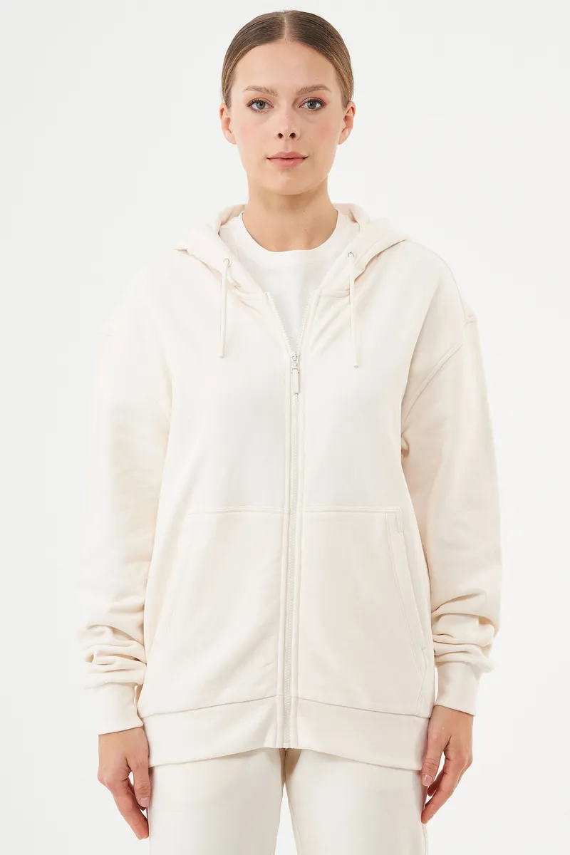 ORGANICATION ORGANICATION Herren vegan Unisex Zip Up Hoodie Junda Weiß, Weiß, – Produktbild 2 von 2