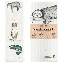 LIGARTI LIGARTI Schwammtuch 3er Set - Lecker Schmecker – Produktbild 1 von 1