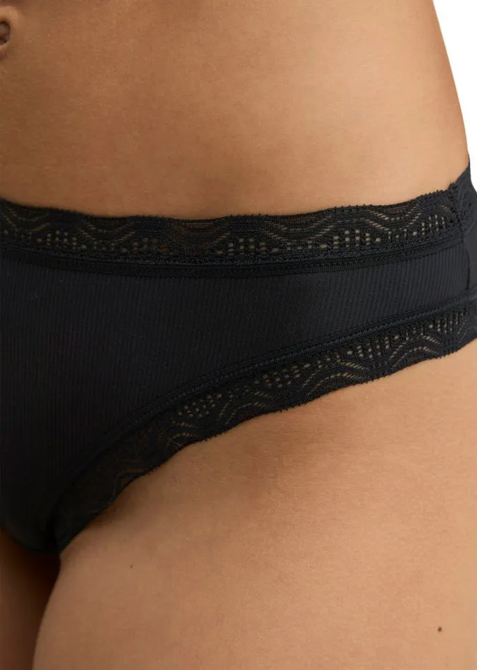 Marc O'Polo Marc O'Polo Brasilslip (3er Pack) mit zarten Spitzenabschlüssen, für Erwachsene, Schwarz, – Produktbild 4 von 4