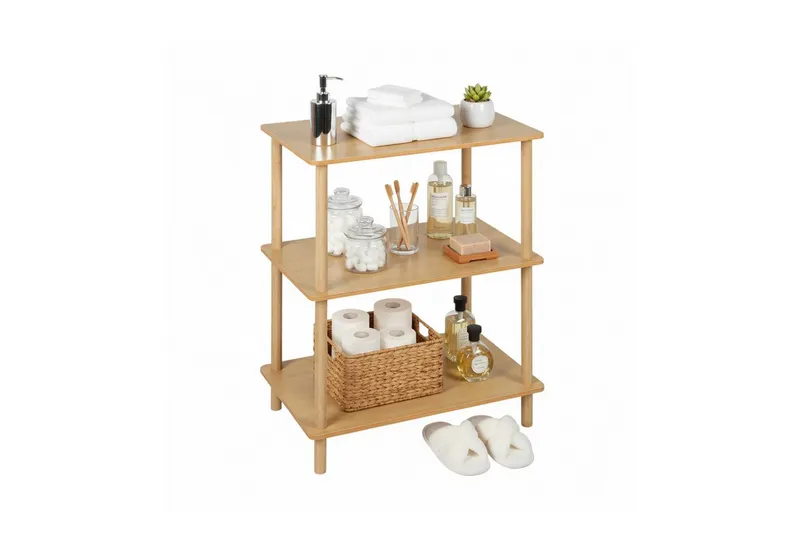 RELAXDAYS RELAXDAYS Standregal mit 3 Ebenen, 1-tlg., Beige|braun, – Produktbild 1 von 5