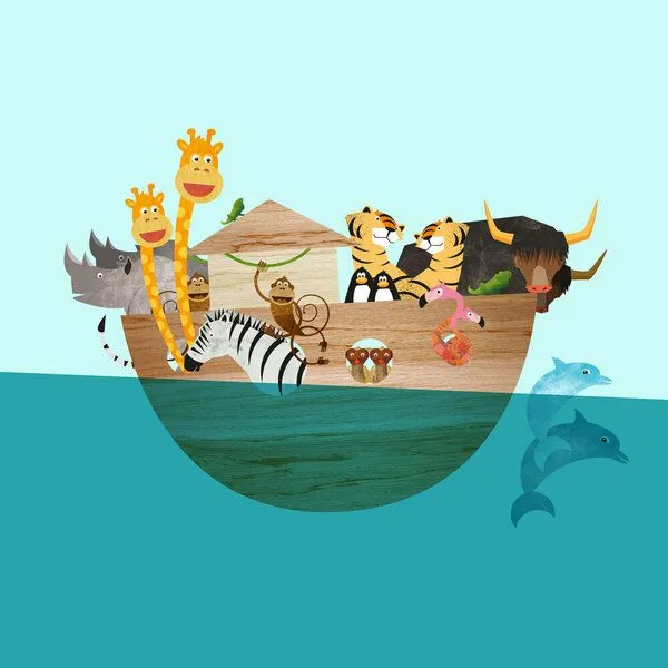 Photocircle Photocircle Poster / Leinwandbild - Arche Noah – Illustration für Kinder – Produktbild 1 von 4