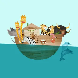 Photocircle Photocircle Poster / Leinwandbild - Arche Noah – Illustration für Kinder – Produktbild 1 von 1