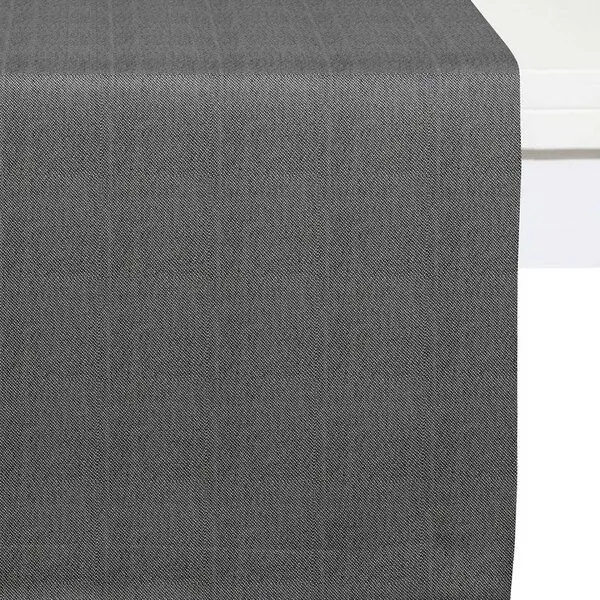 Nature by Adam Nature by Adam Tischläufer aus 100% Bio-Baumwolle - Made in Germany - Uni Collection light, Schwarz, – Produktbild 1 von 4