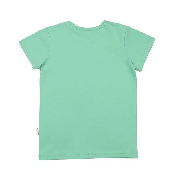 Walkiddy Walkiddy Kinder T-Shirt GOTS zertifiziert, Bio-Baumwolle, mintgrün, Dinosaurier-Print, weich & bequem, Blau, – Produktbild 3 von 3
