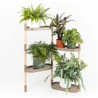 CitySens CitySens Blumenregal mit 4 Ablagen und luftreinigenden Pflanzen., Rinde, – Produktbild 1 von 1