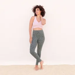 Jaya Jaya MALI - Damen - Perfekt sitzende High-Rise Leggings mit Allover-Zebra Print aus elastischer Biobaumwolle mit doppelter Taillenparti – Produktbild 1 von 1