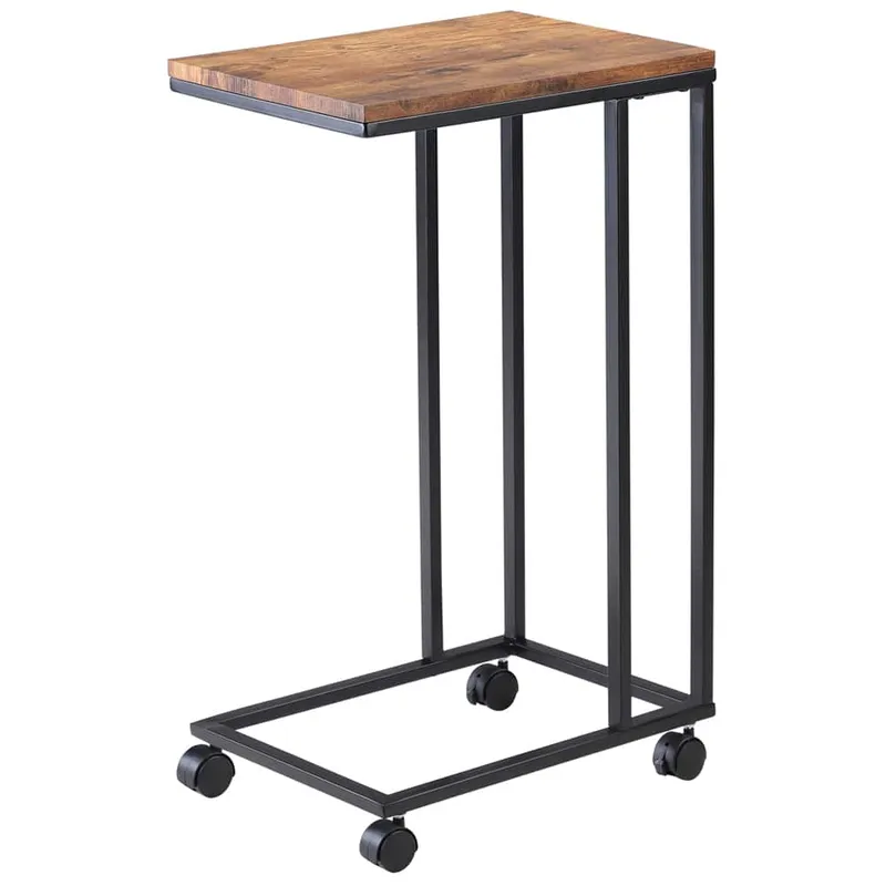Casaria® Beistelltisch Schwarz unterfahrbar 50x35x65/70cm mobil Rollen mit Bremse, Schwarz, – Produktbild 2 von 2