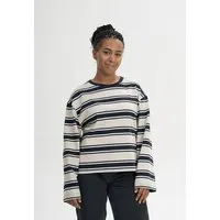 MELA MELA Oversized Langarmshirt schwer Style SANGEETHA aus 100% Bio-Baumwolle, Navy / birke gestreift, – Produktbild 1 von 1