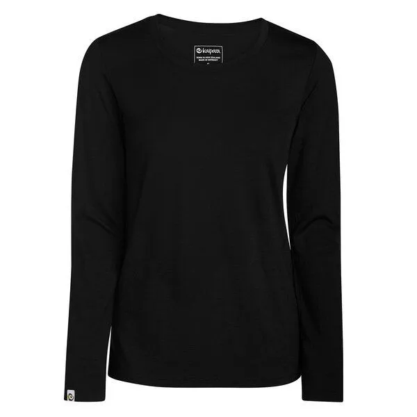 Kaipara - Merino Sportswear Kaipara - Merino Sportswear Merino Langarm Unterhemd Damen Regular 200, Schwarz, – Produktbild 1 von 2
